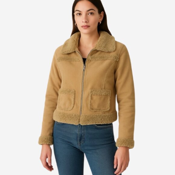 Twenty Twenty Jackets & Blazers - Twenty Twenty Corduroy Jacket Coat Women's Size 2XL Tan  Full Zip Faux Fur Trim